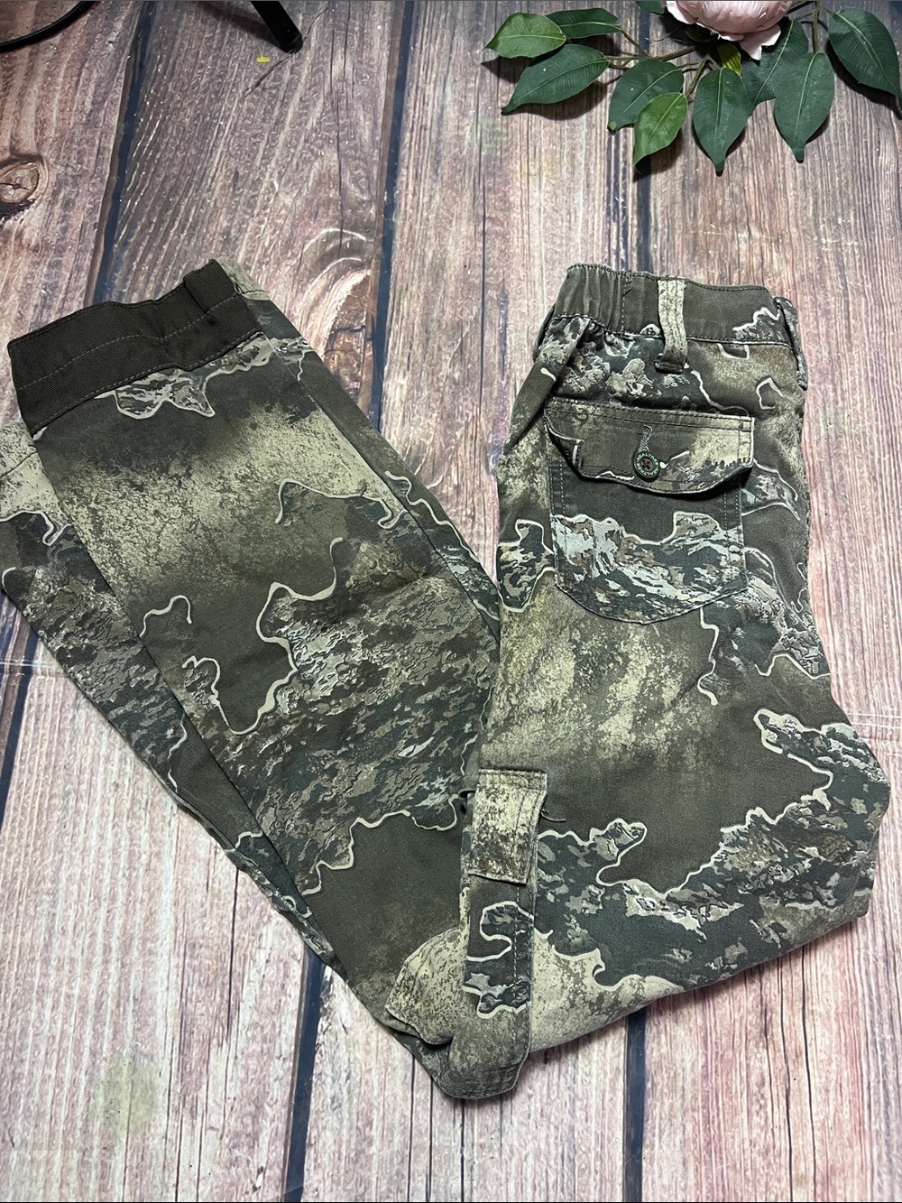 Real tree Camouflage kids Cargo pants size xl 14-16